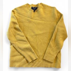 Banana Republic Baruffa Mustard Heather Yellow Italian Ext Fine Merino Sweater
